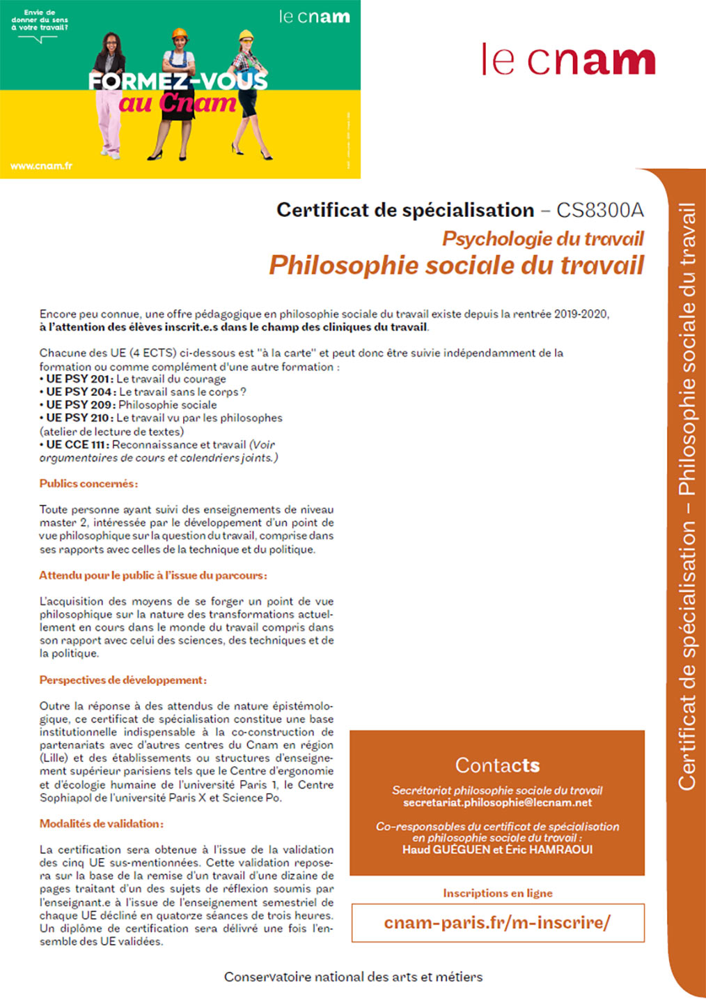 Brochure de la formation