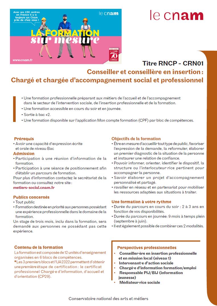 Brochure Titre CASP: conseiller en insertion